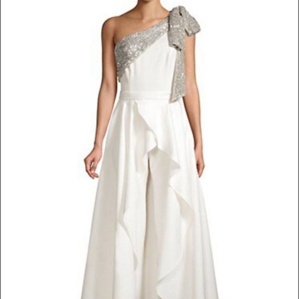 Jay Godfrey Jumpsuit with Detachable Skirt.